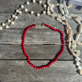 Exclusive coral handknotted necklace