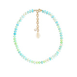 BLUE OPAL RONDELLE NECKLACE