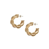 Twisted Golden Hoop Earrings