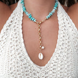 SANTORINI AMAZONITE DISC NECKLACE