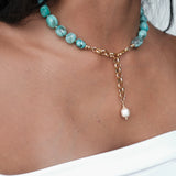 CORFU CHUNKY AMAZONITE STONE NECKLACE