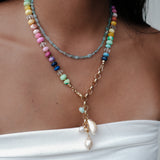 POSITANO OPAL BEADED NECKLACE WITH RONDELLE BEADS